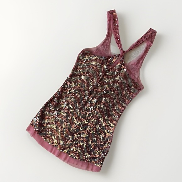 Body Central Colorful Sequin Sleeveless Tank Top Juniors Medium Retro Y2K Hippie - Picture 2 of 9